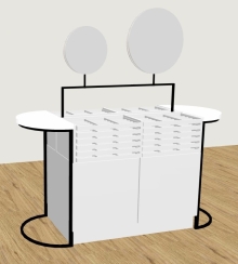 WYSPA ekonomiczna 360 dwustronna (SZKLANY BLAT) z lustrami