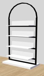 ekspozytor wystawowy łuk niski z mobilnymi półkami