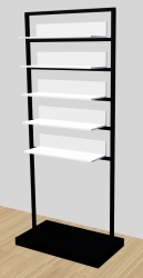 ekspozytor wystawowy wysoki z mobilnymi półkami