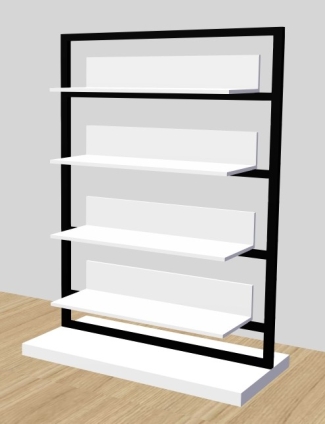 ekspozytor wystawowy niski z mobilnymi półkami