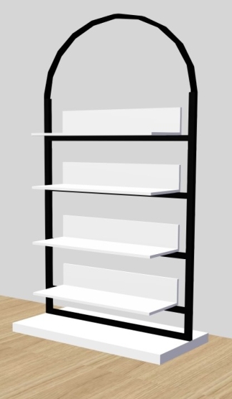 ekspozytor wystawowy łuk niski z mobilnymi półkami