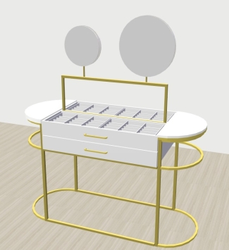 WYSPA ekonomiczna 120 dwustronna zaoblona (SZKLANY BLAT) z lustrami