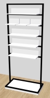 ekspozytor wystawowy wysoki z mobilnymi półkami