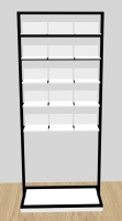 ekspozytor wystawowy wysoki z mobilnymi półkami
