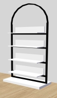ekspozytor wystawowy łuk niski z mobilnymi półkami