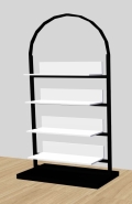 ekspozytor wystawowy łuk niski z mobilnymi półkami